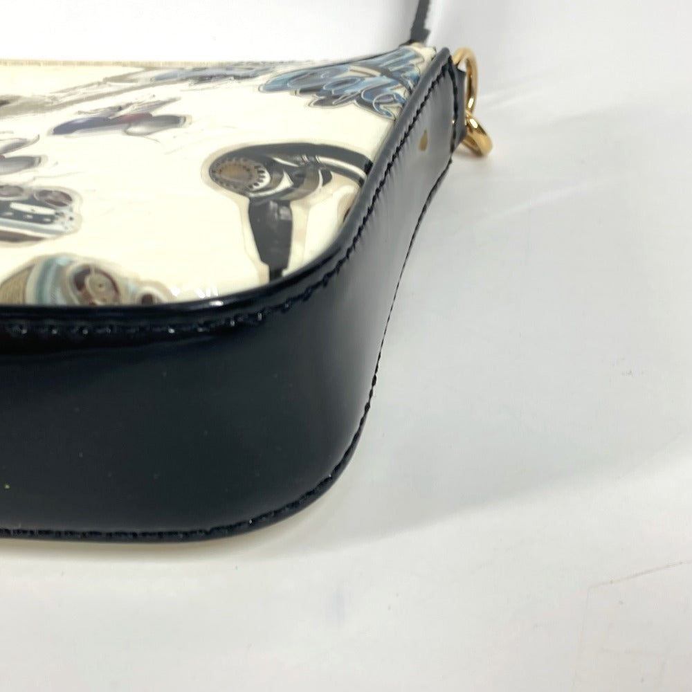 Louis Vuitton Shoulder Bag M90928 Patent Leather White Vernis Sticker Pochette Accessoires