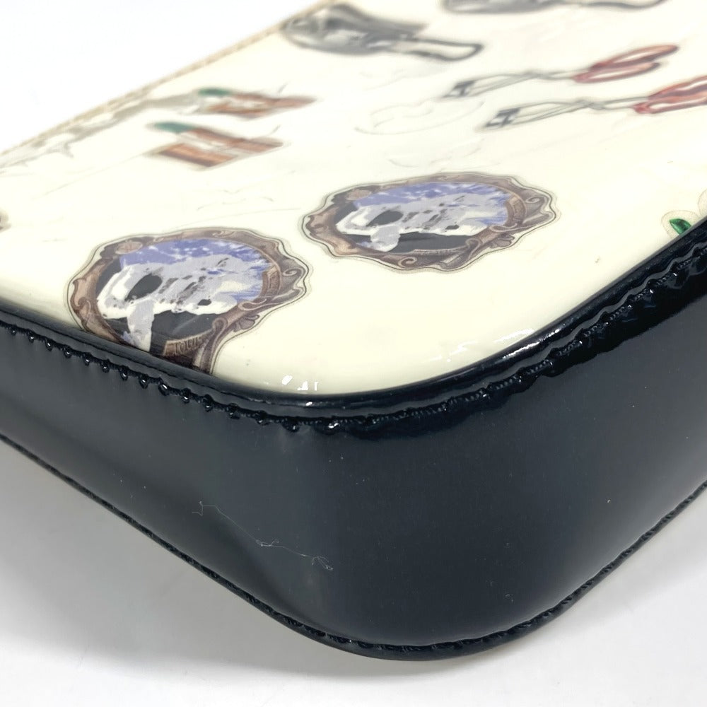 Louis Vuitton Shoulder Bag M90928 Patent Leather White Vernis Sticker Pochette Accessoires