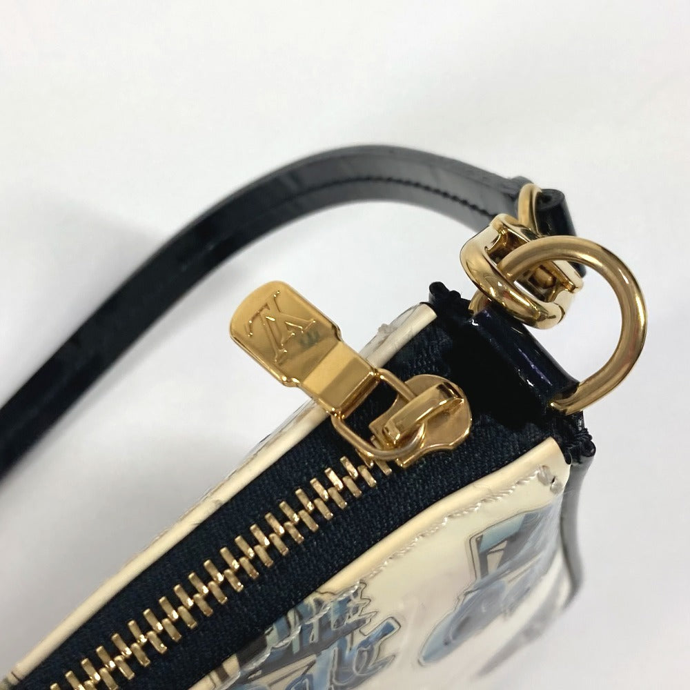 Louis Vuitton Shoulder Bag M90928 Patent Leather White Vernis Sticker Pochette Accessoires