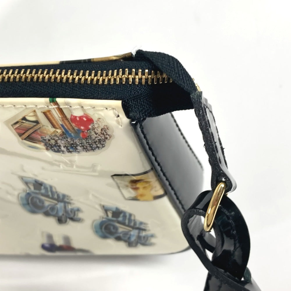 Louis Vuitton Shoulder Bag M90928 Patent Leather White Vernis Sticker Pochette Accessoires