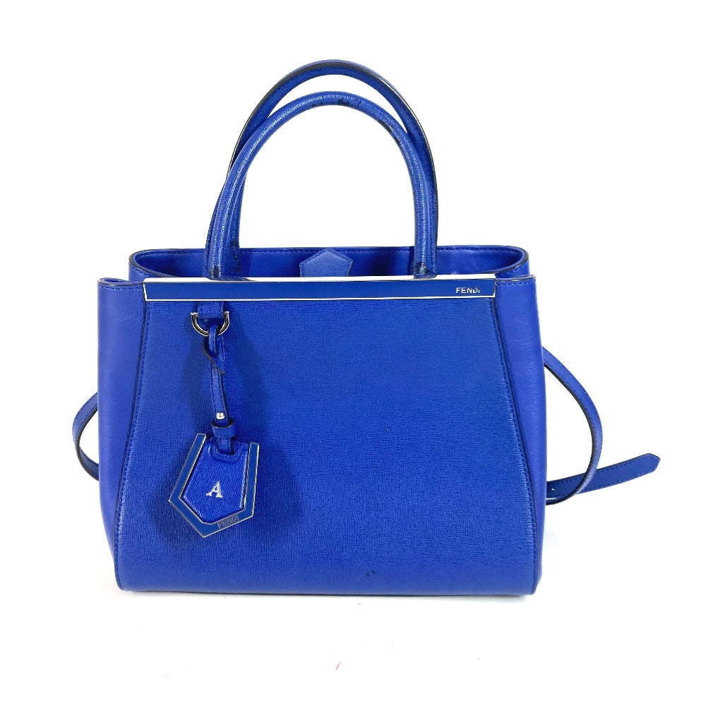 Fendi Handbag Leather Blue 2Way Bag Petite To Jules Women