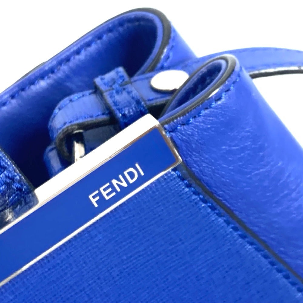 Fendi Handbag Leather Blue 2Way Bag Petite To Jules Women
