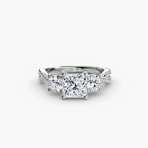 Three-Stone with Pavé Band 2