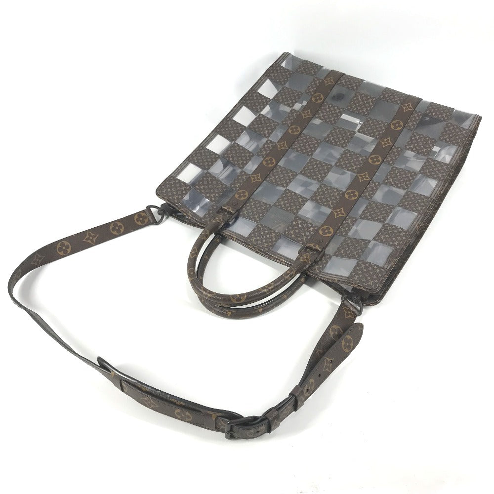 Louis Vuitton Handbag M20866 Monogram Canvas, Plastics Brown Monogram Chess Sac Plat Unisex(Unisex)