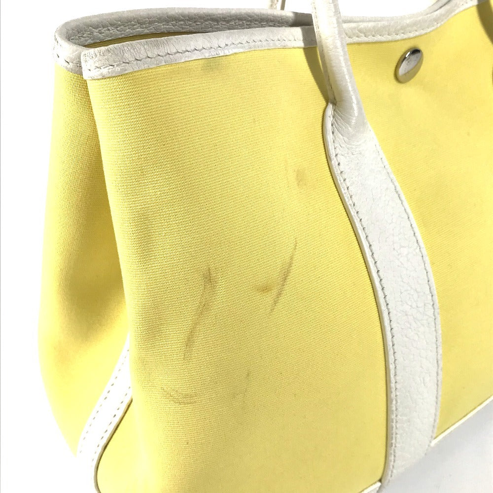 Hermes Handbag Toile H, Leather Yellow Garden Party Tpm Garden Party Tpm