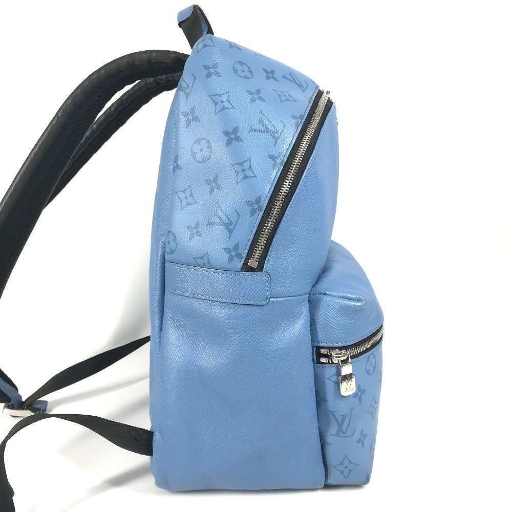 Louis Vuitton Backpack M30747 Taiga Leather, Monogram Canvas Blue Taigalama Discovery Backpack Pm