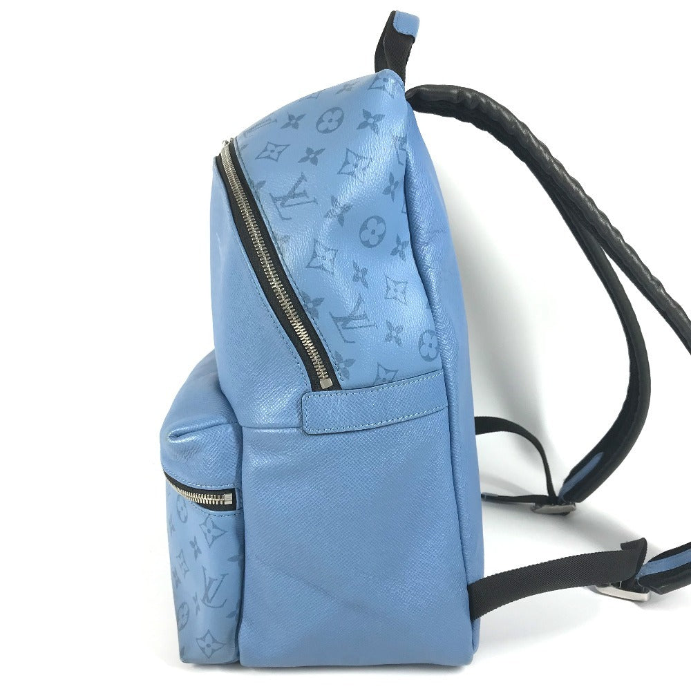 Louis Vuitton Backpack M30747 Taiga Leather, Monogram Canvas Blue Taigalama Discovery Backpack Pm
