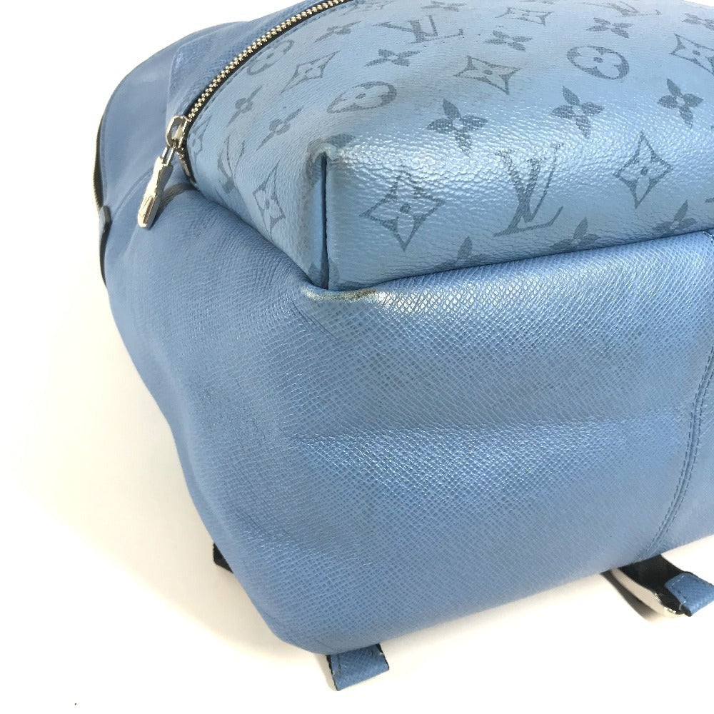 Louis Vuitton Backpack M30747 Taiga Leather, Monogram Canvas Blue Taigalama Discovery Backpack Pm