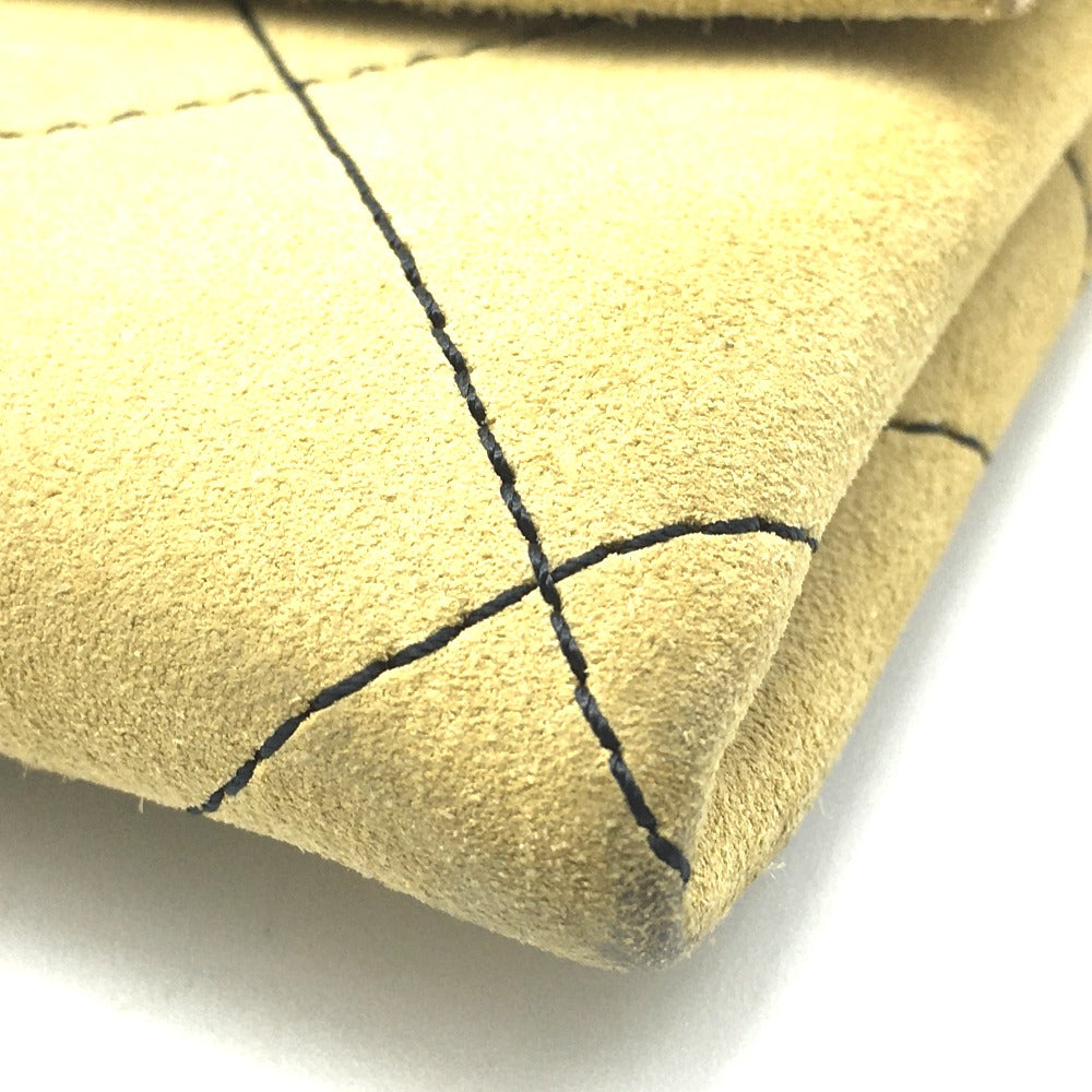 Chanel Shoulder Bag Suede Beige X Gold Metal Chanel Logo Matrasse Women