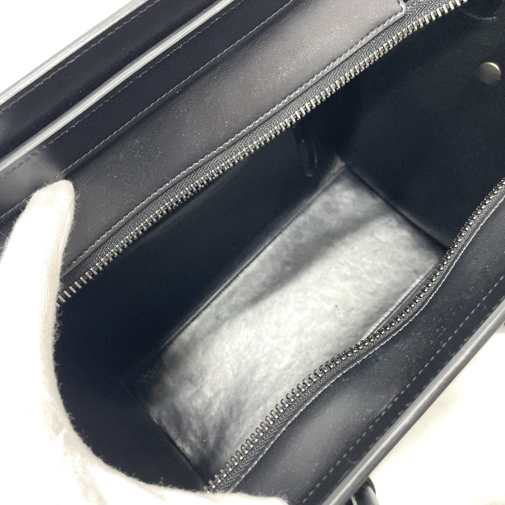 Celine Handbag 167792 Leather / Canvas Blue X Black Luggage Micro Shopper Women