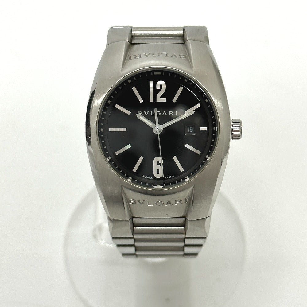 Bvlgari Watches Quartz Eg30S Stainless Steel Silver Elgon Black Dial Women