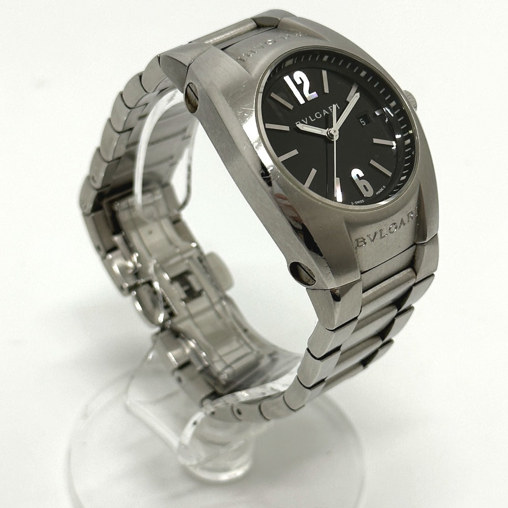 Bvlgari Watches Quartz Eg30S Stainless Steel Silver Elgon Black Dial Women