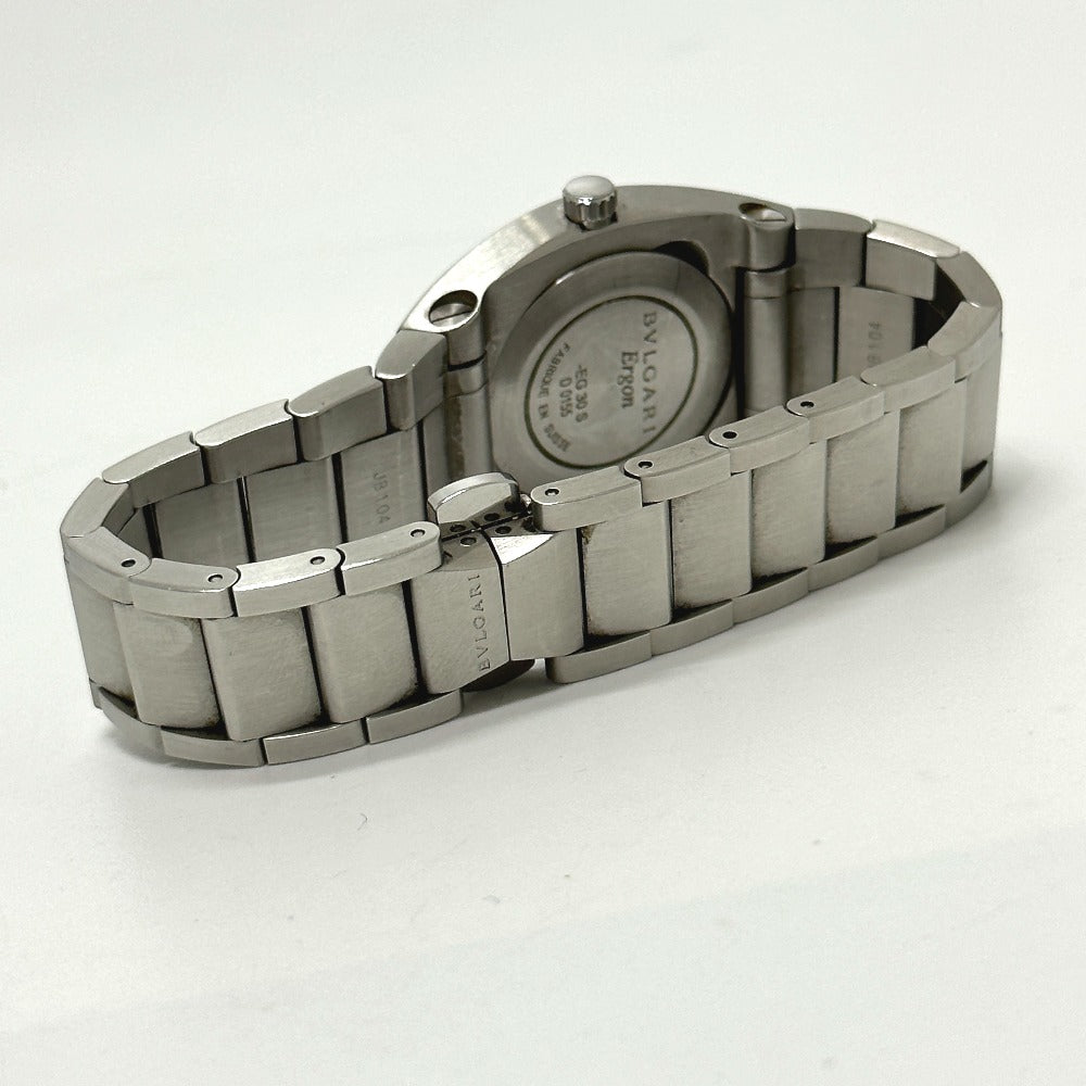 Bvlgari Watches Quartz Eg30S Stainless Steel Silver Elgon Black Dial Women