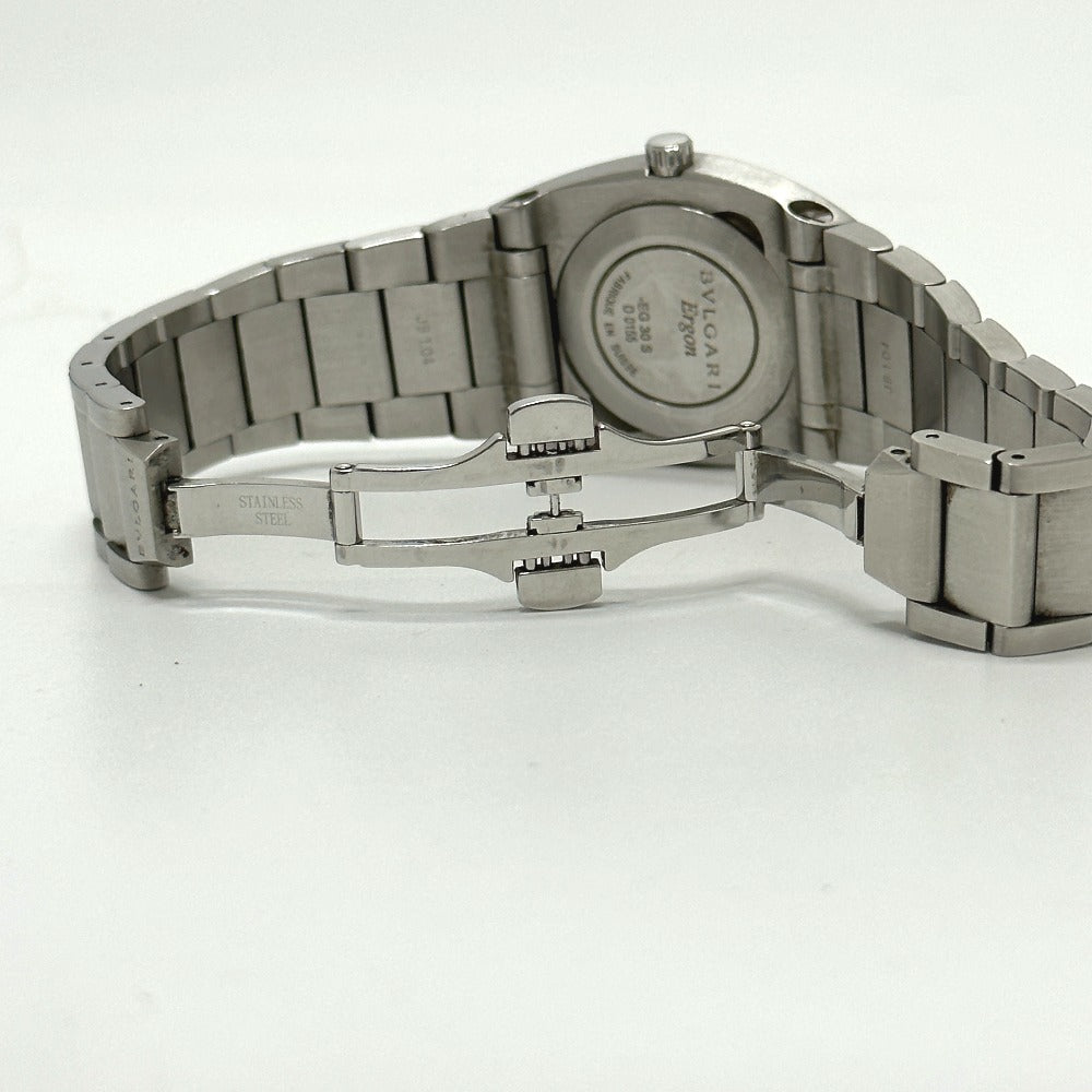 Bvlgari Watches Quartz Eg30S Stainless Steel Silver Elgon Black Dial Women