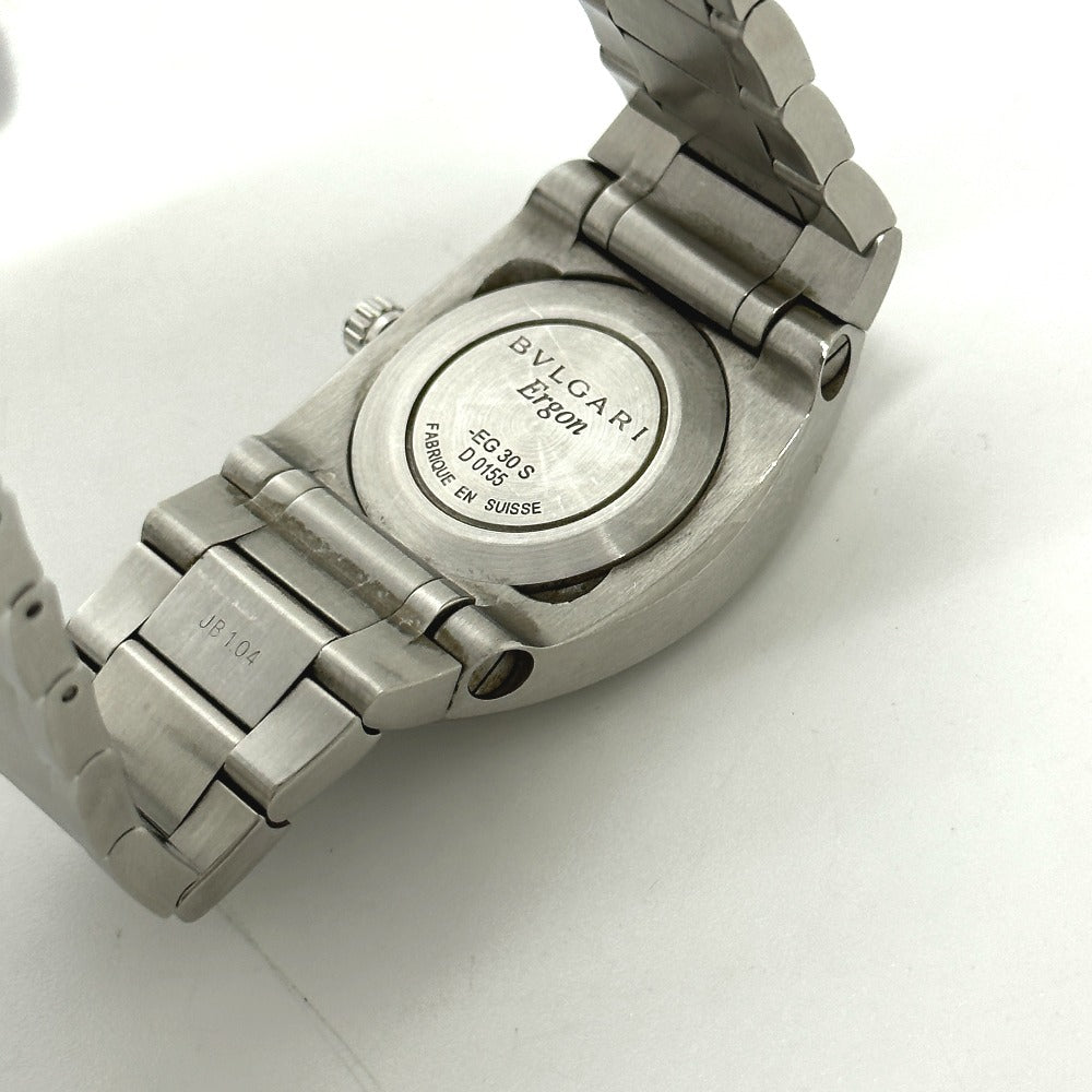 Bvlgari Watches Quartz Eg30S Stainless Steel Silver Elgon Black Dial Women