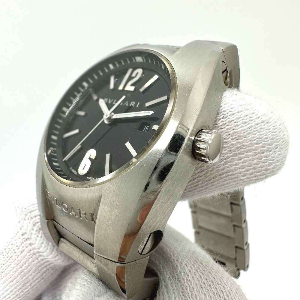 Bvlgari Watches Quartz Eg30S Stainless Steel Silver Elgon Black Dial Women