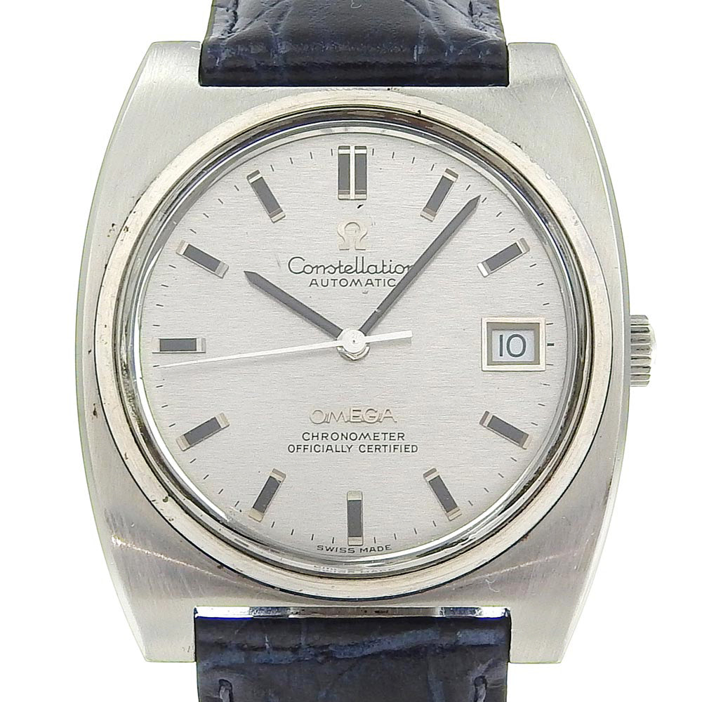 Omega Watches Mechanical Automatic Stainless Steel , Leather Silver Cal.1001 Chronometer