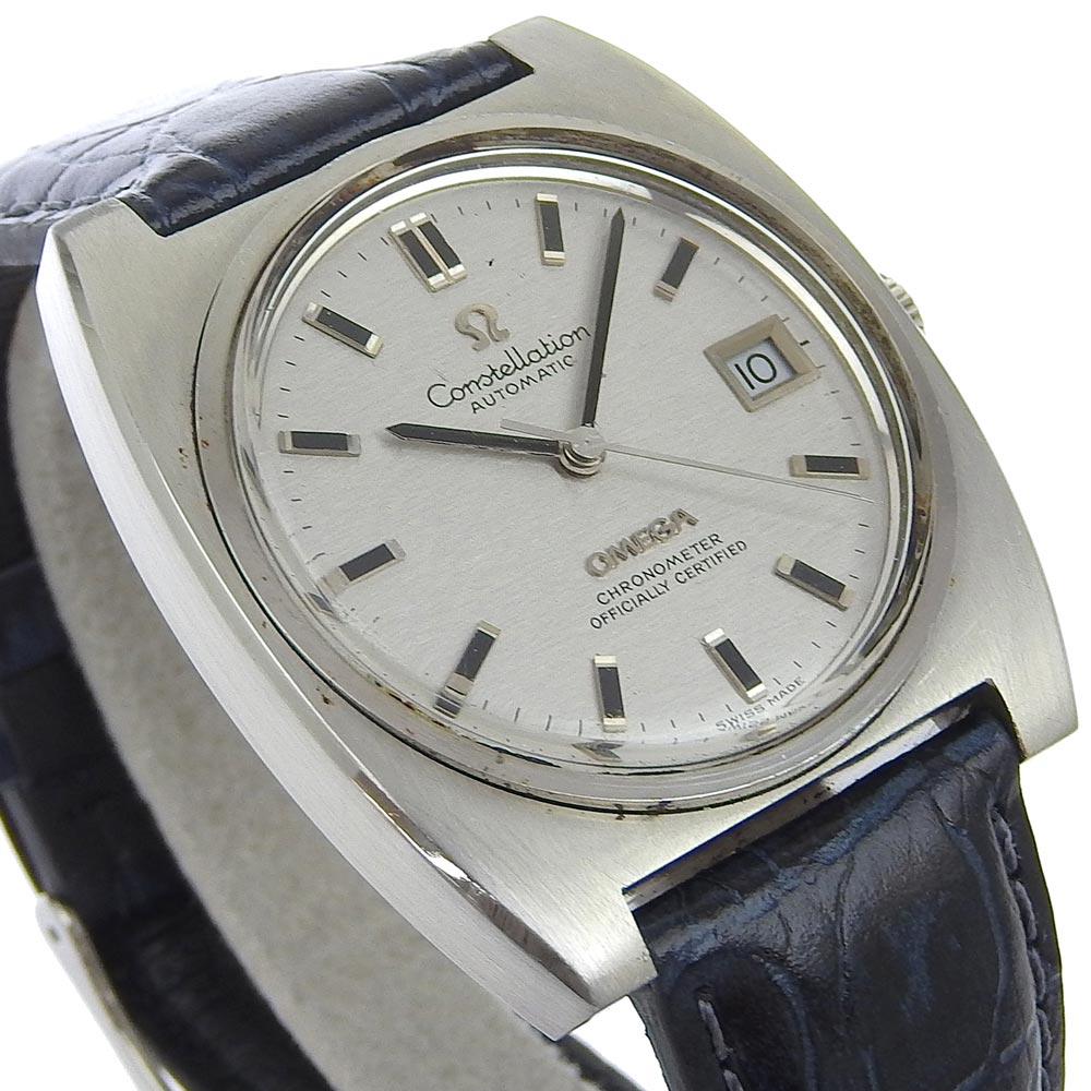 Omega Watches Mechanical Automatic Stainless Steel , Leather Silver Cal.1001 Chronometer