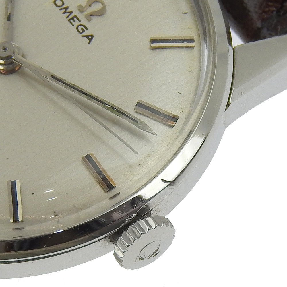 Omega Watches Hand Winding 14772 Sc-62 Stainless Steel , Embossed Leather Silver Cal.286 Vintage
