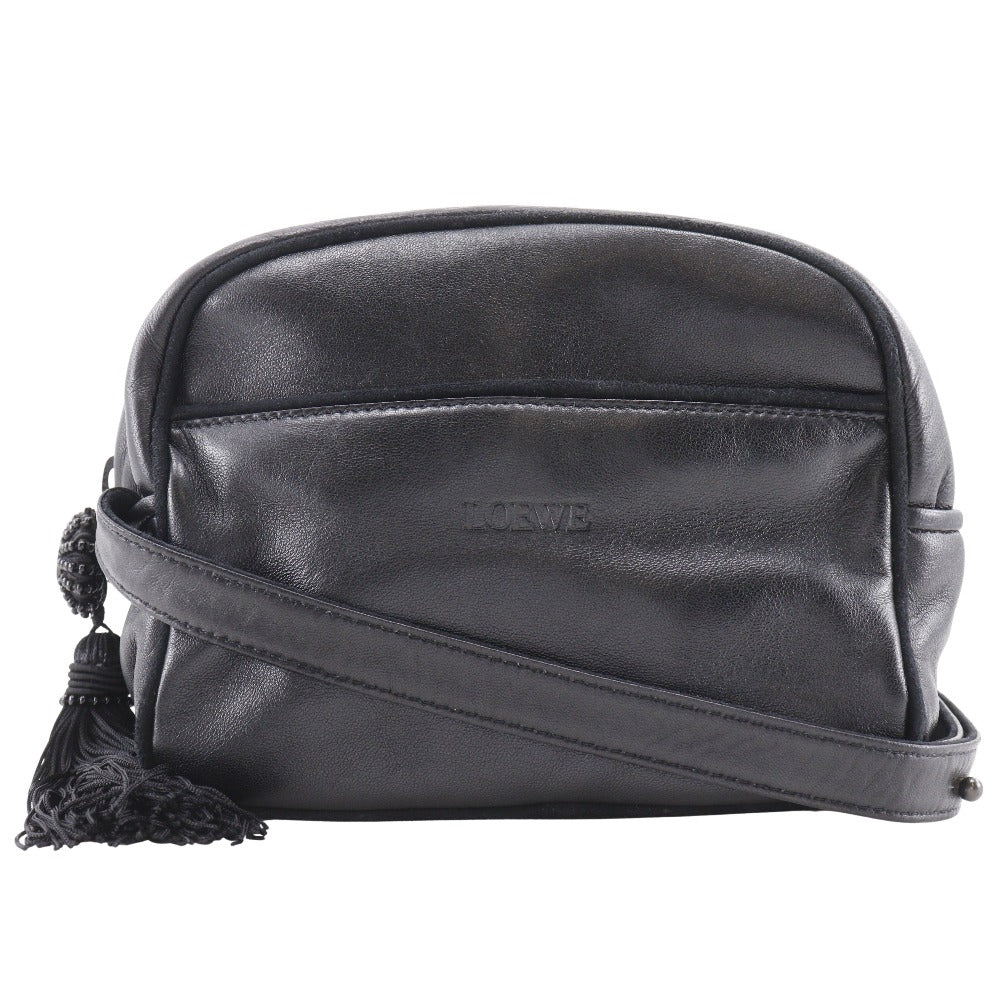 Loewe Shoulder Bag Lambskin Black Vintage Women
