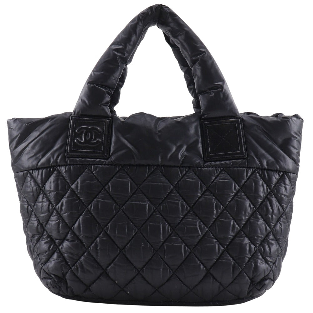 Chanel Handbag A48610 Nylon Black Reversible Small Tote Cococoon Women