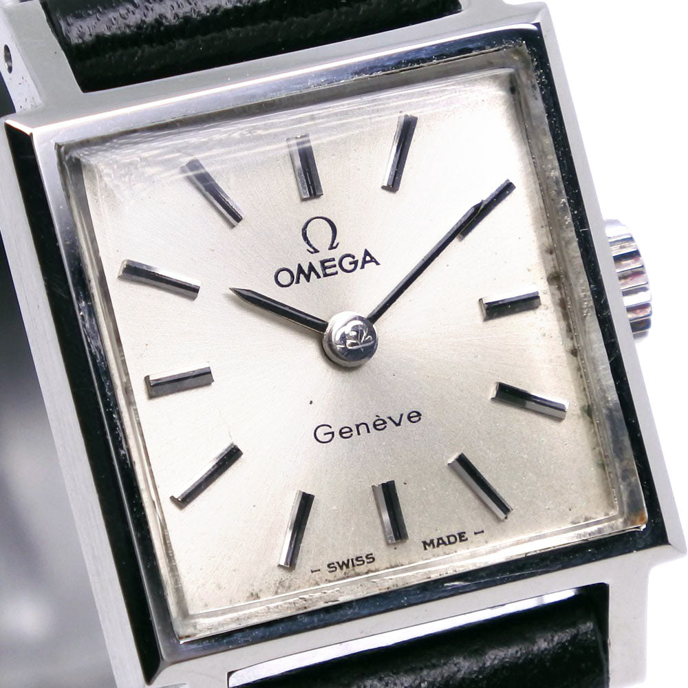 Omega Watches Hand Winding Stainless Steel , Embossed Leather Silver Cal.1070 Geneva Silver Dial