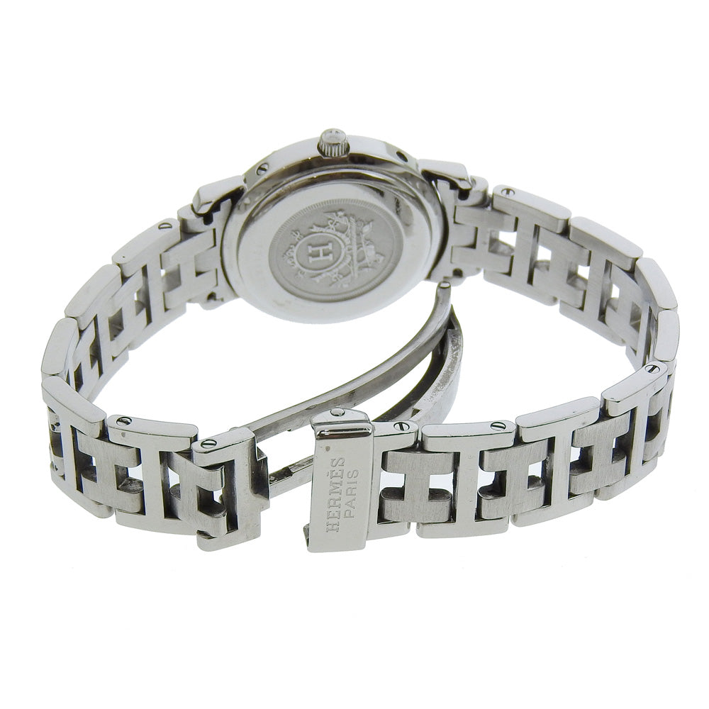Hermes Watches Quartz Cl4.210 Stainless Steel Silver Clipper White Dial Women