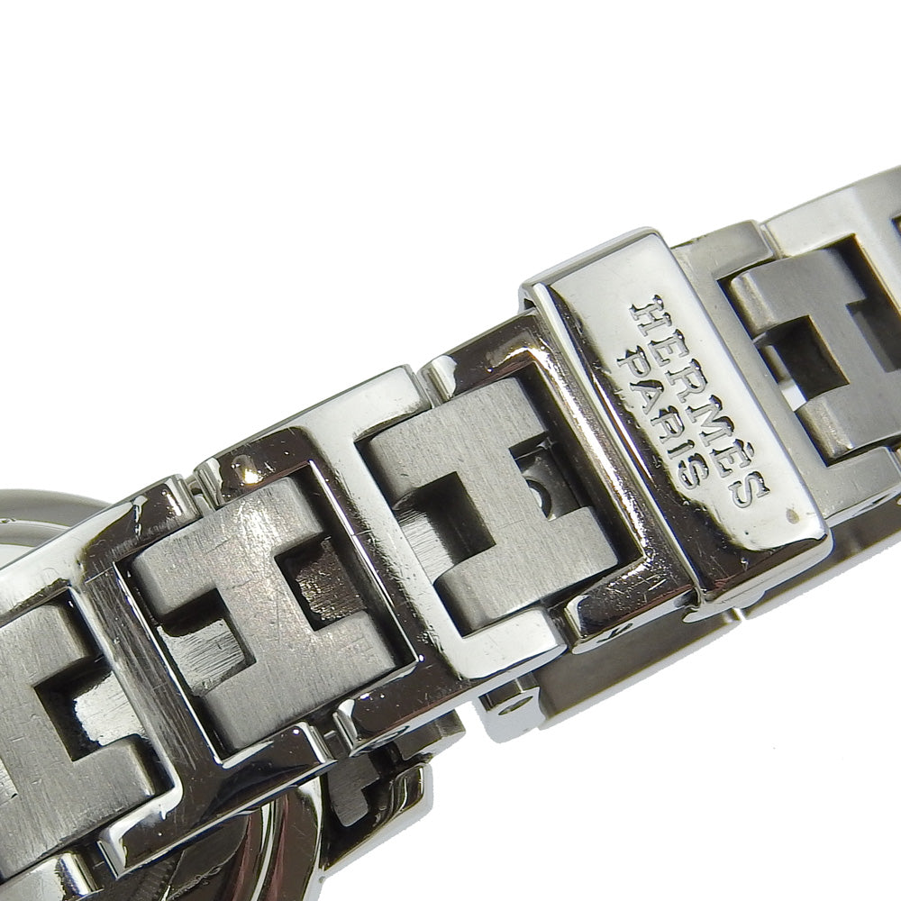 Hermes Watches Quartz Cl4.210 Stainless Steel Silver Clipper White Dial Women