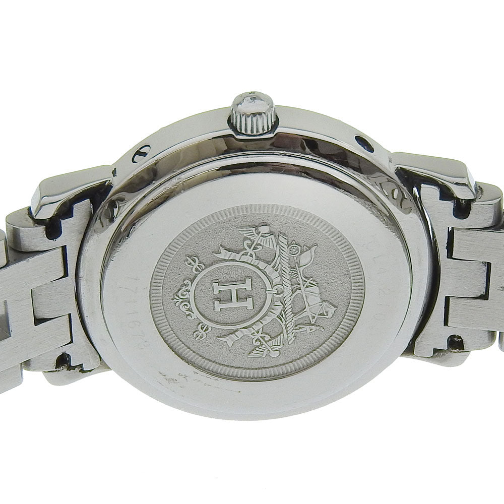 Hermes Watches Quartz Cl4.210 Stainless Steel Silver Clipper White Dial Women