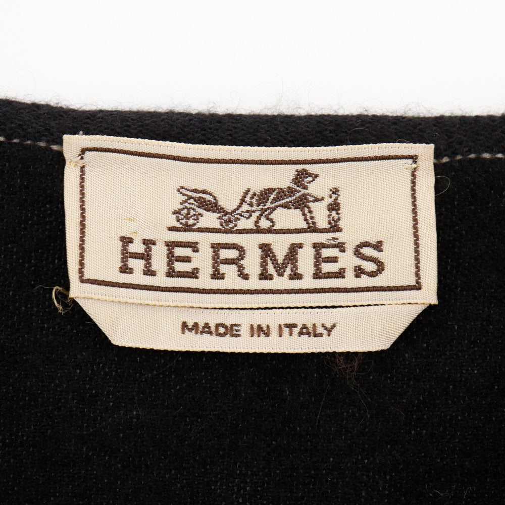 Hermes Cardigan Cashmere, Cotton Black Zip Up Women K