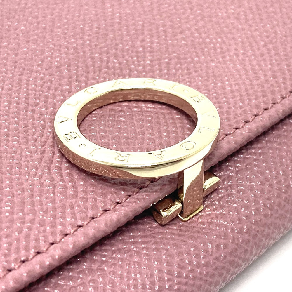 Bvlgari Long Wallet Purse 282869 Leather Dusty Pink Type Bulgari Bulgari Logo Clip Women