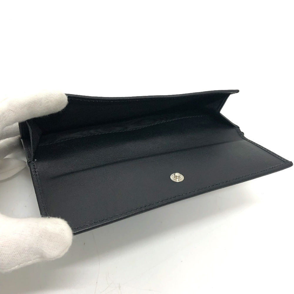 Gucci Long Wallet Purse 143389 Leather Black Embossed All Over Pattern Women