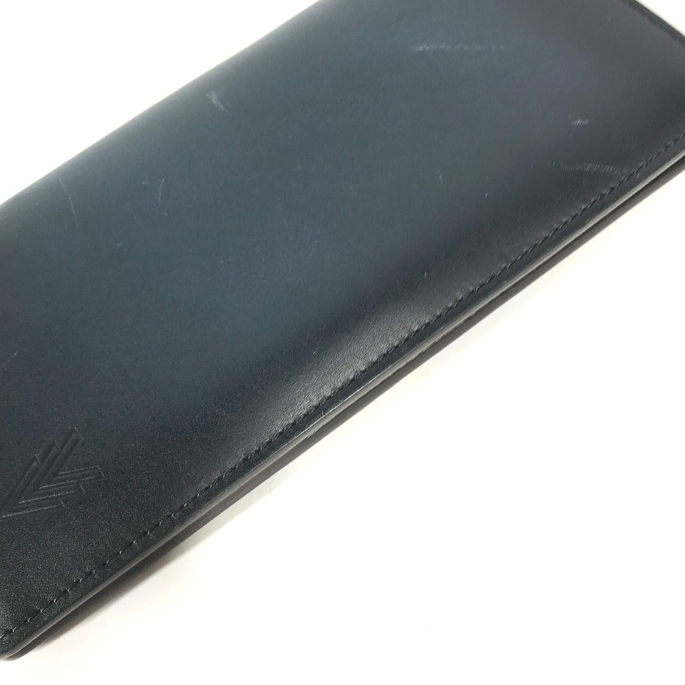 Louis Vuitton Long Wallet Purse M41899 Leather Navy Cuir Ombre Portefeuille Blaza Mens