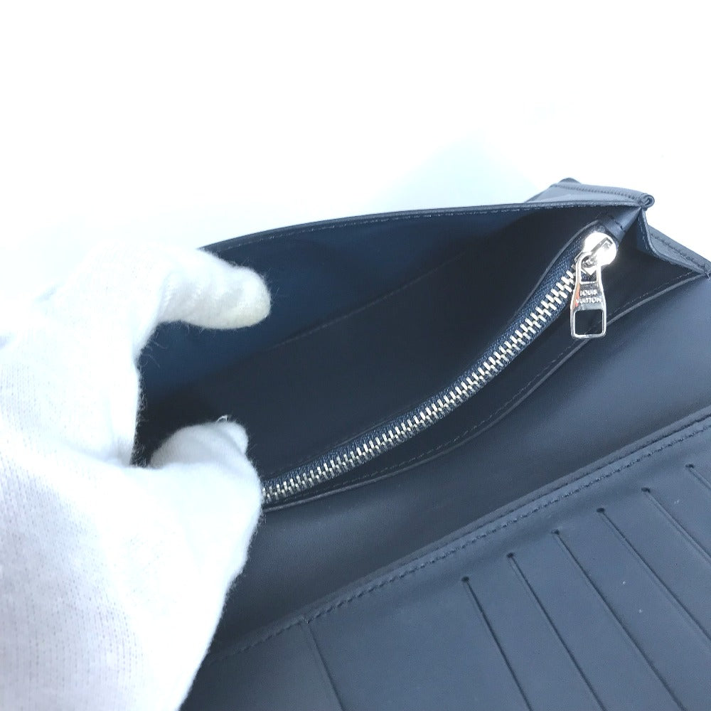 Louis Vuitton Long Wallet Purse M41899 Leather Navy Cuir Ombre Portefeuille Blaza Mens