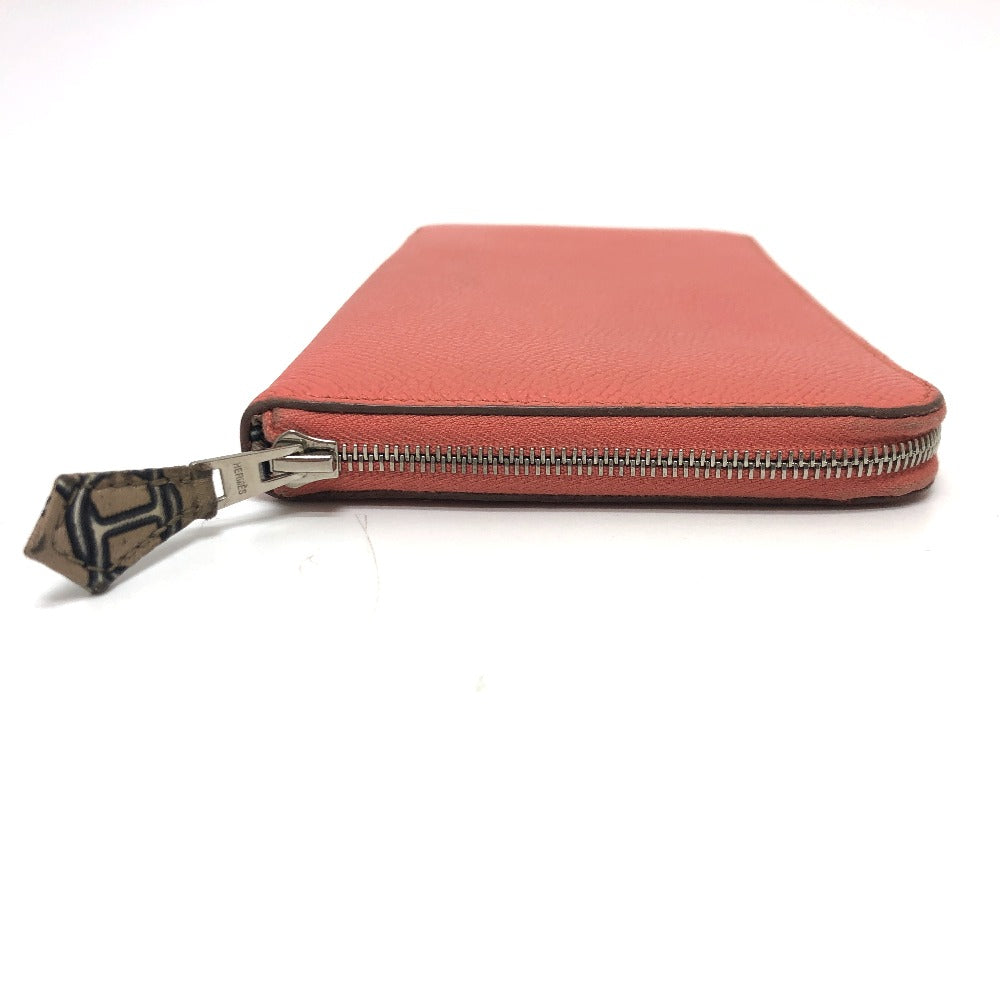 Hermes Long Wallet Purse Epsom Pink Type Azap Silk In Women