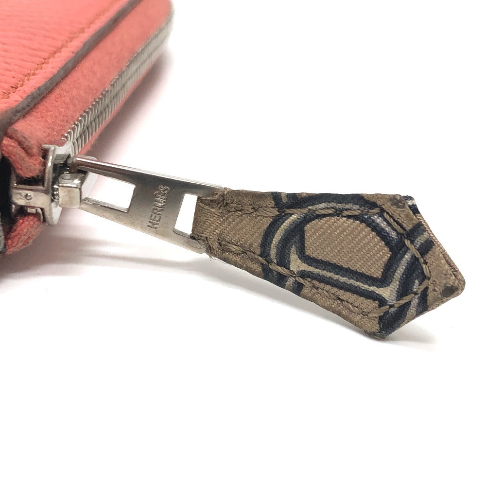 Hermes Long Wallet Purse Epsom Pink Type Azap Silk In Women