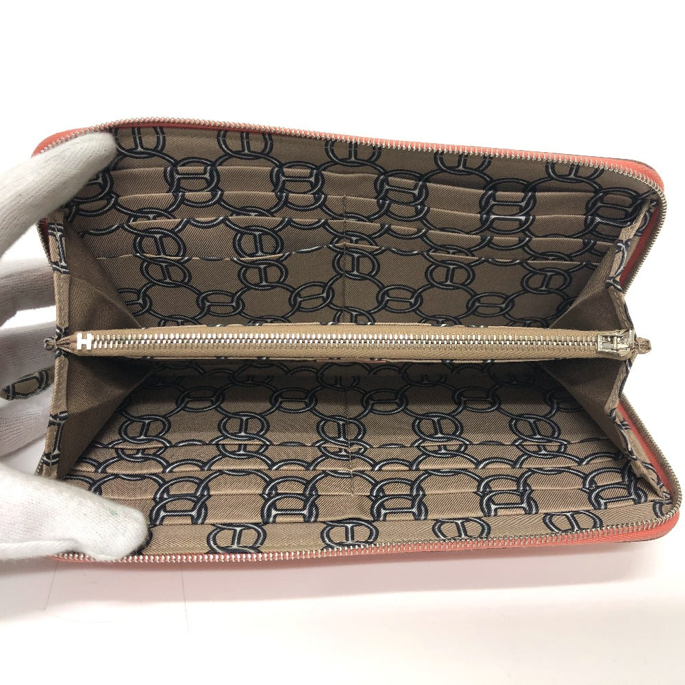 Hermes Long Wallet Purse Epsom Pink Type Azap Silk In Women