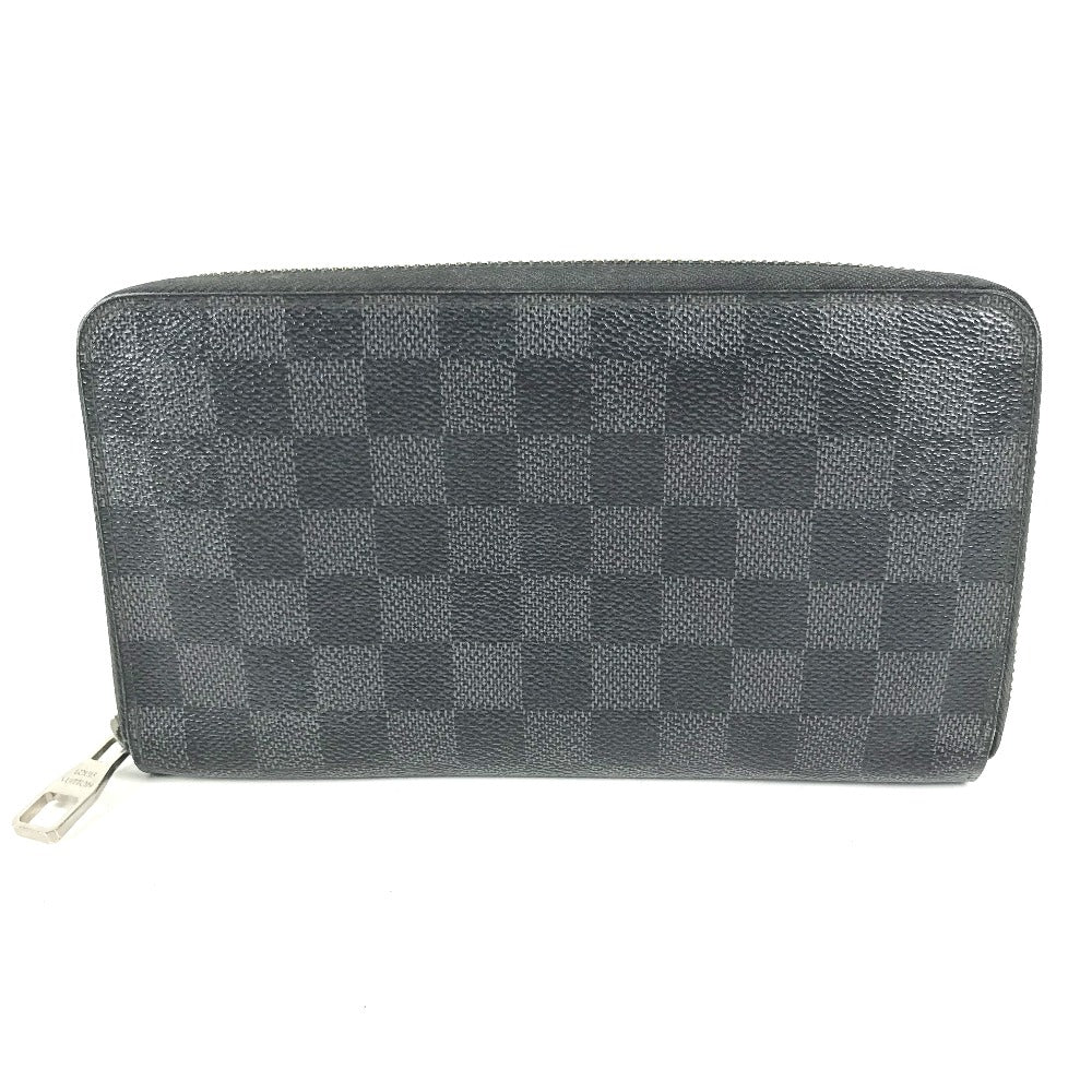 Louis Vuitton Long Wallet Purse N63077 Damier Grafitto Canvas Black Damier Zippy Organizer Mens