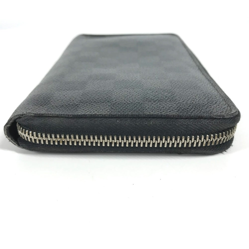 Louis Vuitton Long Wallet Purse N63077 Damier Grafitto Canvas Black Damier Zippy Organizer Mens