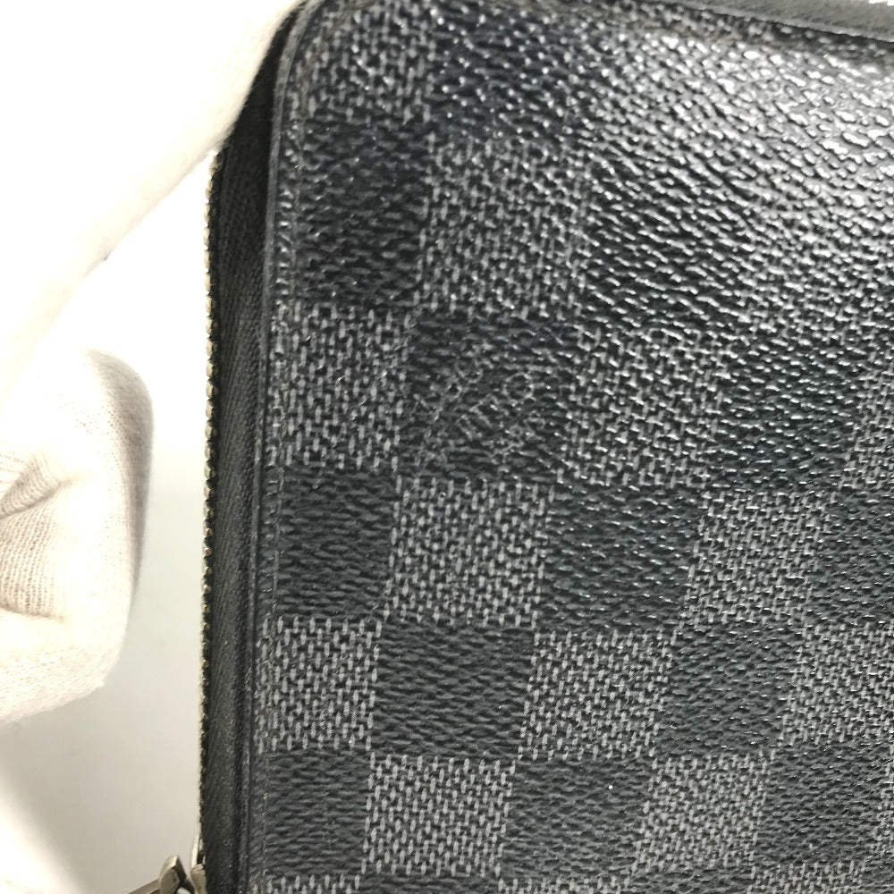 Louis Vuitton Long Wallet Purse N63077 Damier Grafitto Canvas Black Damier Zippy Organizer Mens