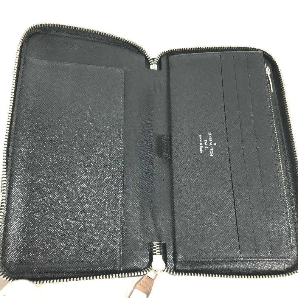 Louis Vuitton Long Wallet Purse N63077 Damier Grafitto Canvas Black Damier Zippy Organizer Mens