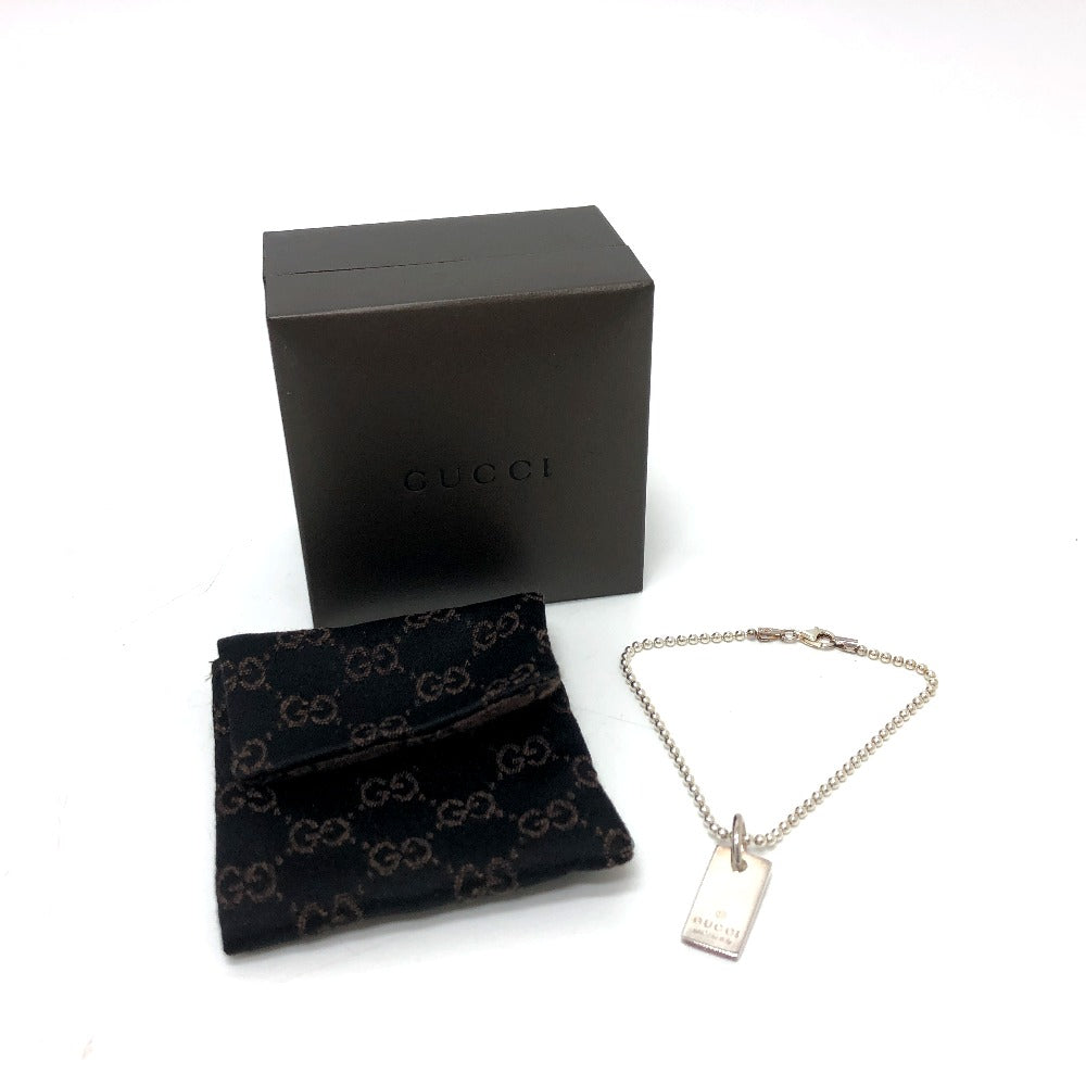 Gucci Bracelet Sv925 Silver Logo Tag Women