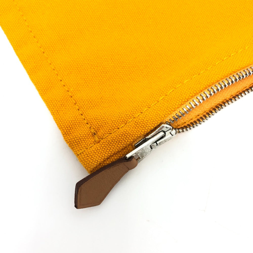 Hermes Pouch Canvas Orange Logo Women