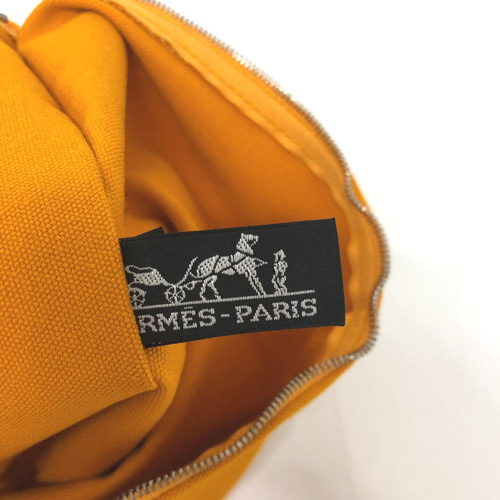 Hermes Pouch Canvas Orange Logo Women