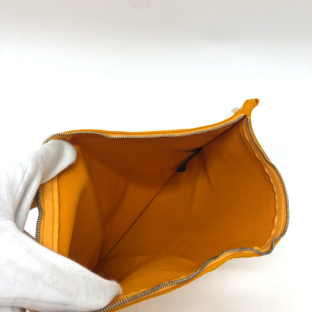 Hermes Pouch Canvas Orange Logo Women