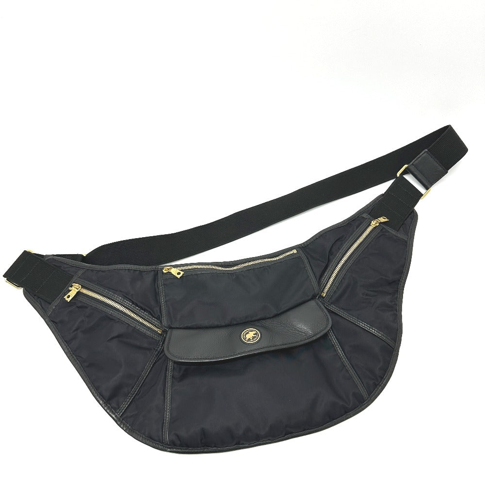Hunting World Shoulder Bag Leather / Nylon Black Logo Women