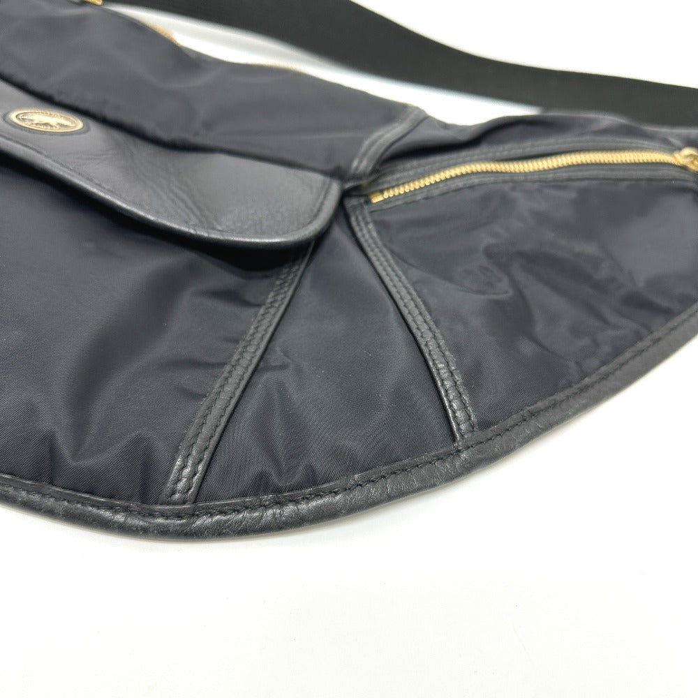 Hunting World Shoulder Bag Leather / Nylon Black Logo Women