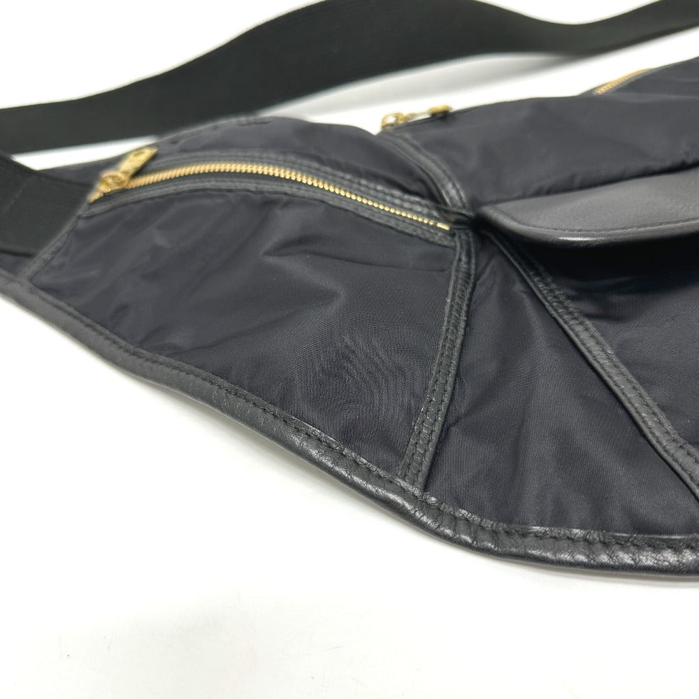 Hunting World Shoulder Bag Leather / Nylon Black Logo Women