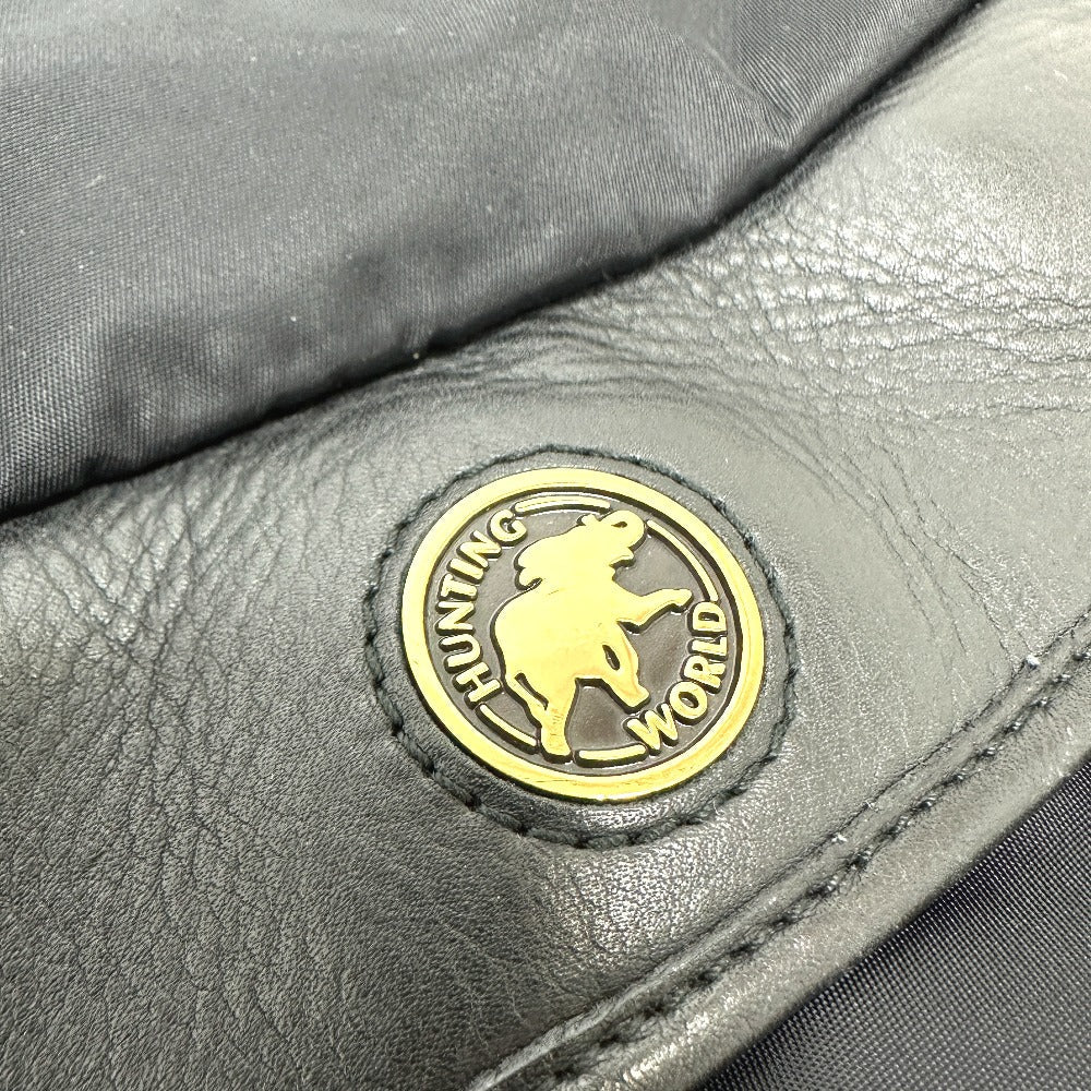 Hunting World Shoulder Bag Leather / Nylon Black Logo Women