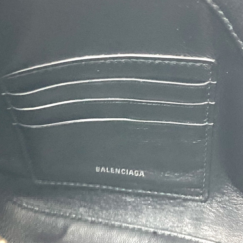 Balenciaga Pouch 476976 Leather Blue Triangle Triangle Women